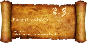 Mergel Zalán névjegykártya